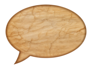Wood textured speech bubble icon
