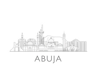 Fototapeta premium Abuja Nigeria, cityscape illustration skyline drawing