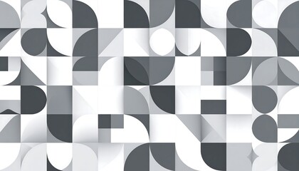 Geometric Abstract Gray White Pattern.