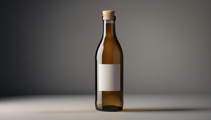 Empty Wine Bottle Mockup with Blank Label