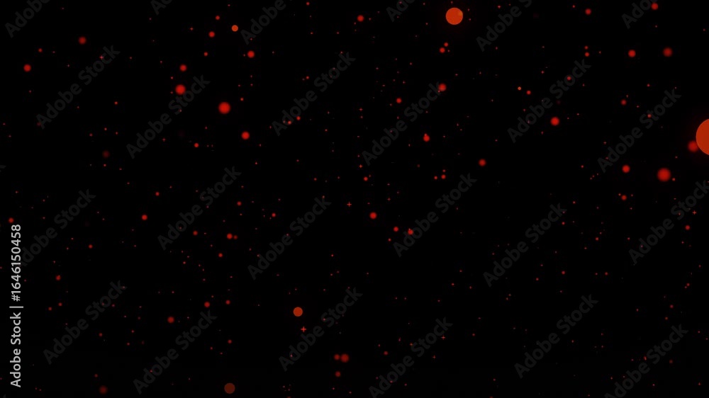 Poster abstract animation concept of orange particles for celebrating birthdays and holidays. 4k loop bokeh