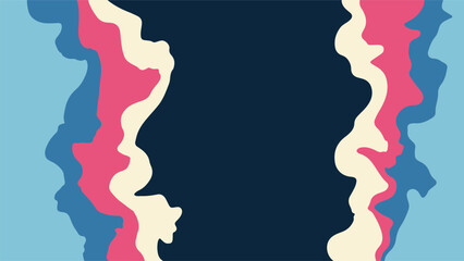 Retro Background, Paper Cut Style, Organic Shapes, Vector Wallpaper.