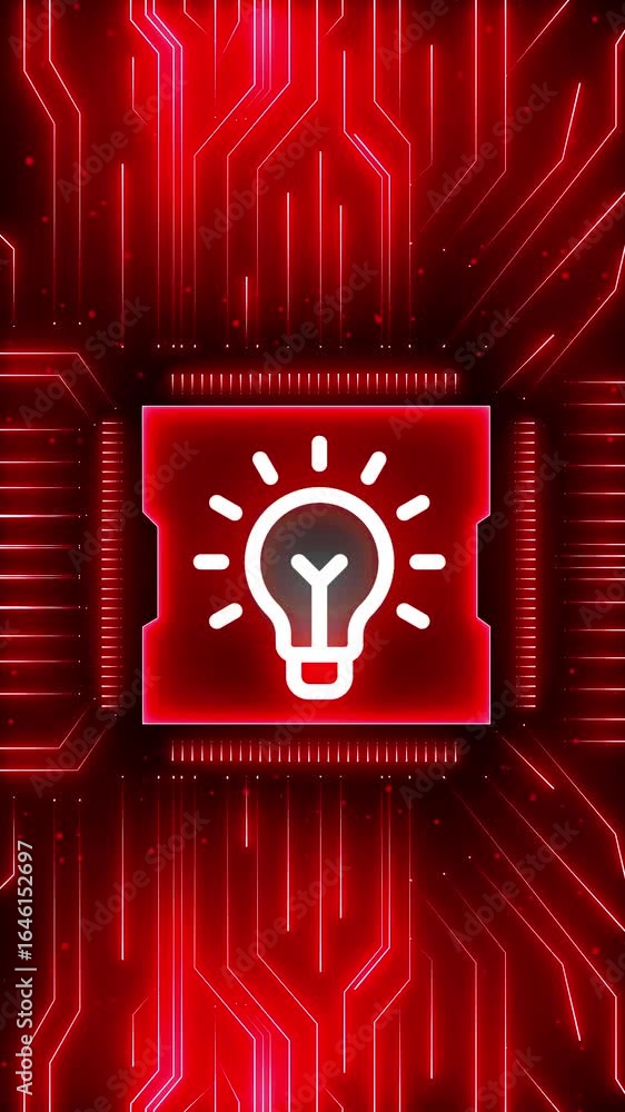 Poster light bulb innovation solution. creative idea and success concept symbol on dynamic digital backgrou