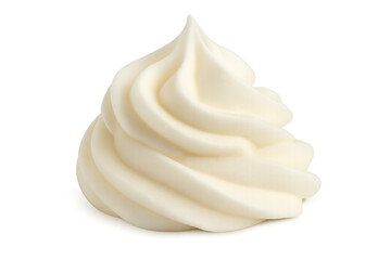 Delicious whipped cream swirl on transparent background