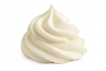Delicious whipped cream swirl on transparent background