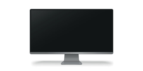 desktop pc vector mocup. monitor display with blank screen isolated on background. Vector illustration