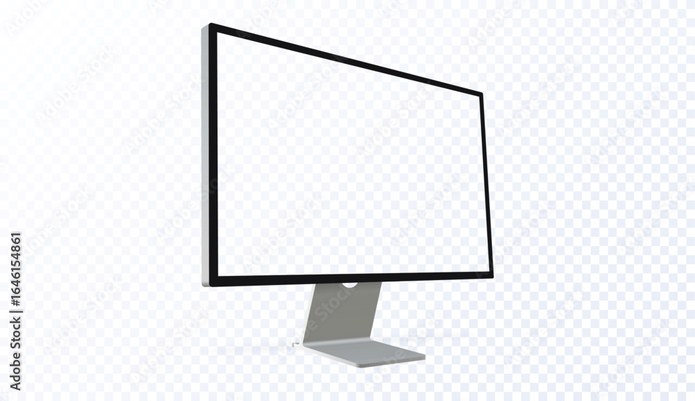 Aufkleber computer monitor isolated on transparent background eps10 vector. desktop pc vector mockup.