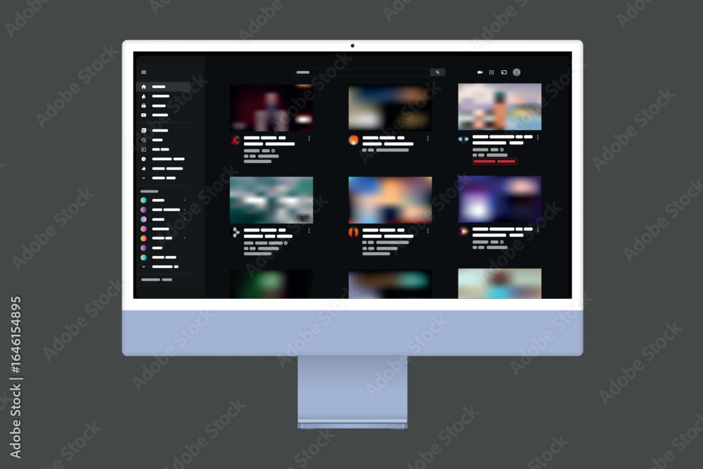 Aufkleber computer monitor isolated on background eps10 vector. desktop pc vector mockup.