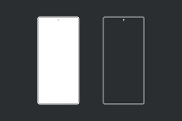 smartphone mockup in clay, outline, style. mobile phone vector. phone mock up Isolated on Background. Vector illustration