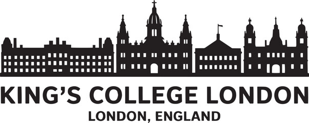 Fototapeta premium King's College London Skyline Silhouette Logo Icon Landmark Cityscape Architecture
