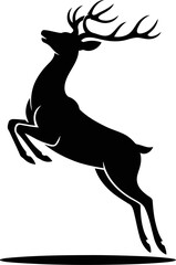 Majestic deer silhouette antlers wildlife animal nature forest reindeer stag mammal buck vector design art vector illustration