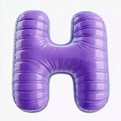 A vibrant purple inflatable letter H, suitable for children's parties, educational materials, or fun decor, Perfect for promoting creativity and playfulness in various settings,