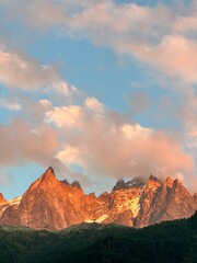 Fototapeta premium sunset in the french alps