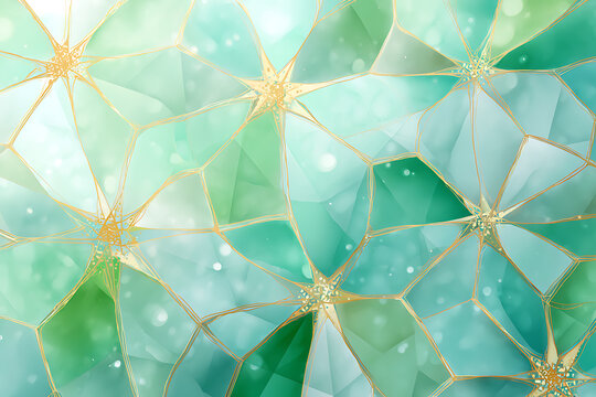 Fototapeta Stunning teal and gold geometric pattern for modern designs and elegant abstract backgrounds
