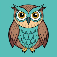 Owl bird in flying pose isolated