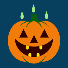 Happy halloween jack o lantern with sweating droplets