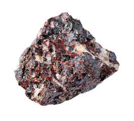 franklinite and zincite rock cutout on white