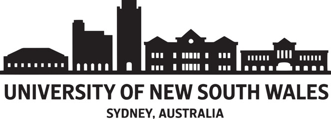 University of New South Wales Silhouette Skyline Emblem Sydney Australia Landmark Icon