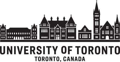 Obraz premium University of Toronto Skyline Silhouette Landmark Architecture Building Structure