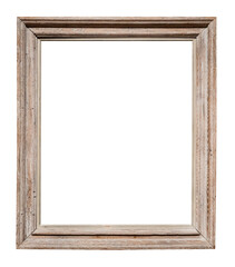 shabby vertical wooden picture frame cut out