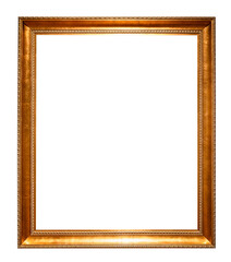 retro vertical common golden picture frame cut out
