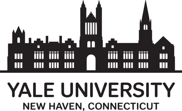 Yale University Skyline Silhouette Vector Illustration Connecticut Landmark Design