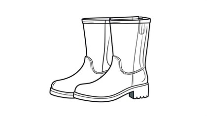 Pair of outlined boots