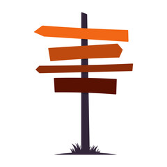 Signpost icon. Colored silhouette. Front view. Vector simple flat graphic illustration. Isolated object on white background. Isolate.