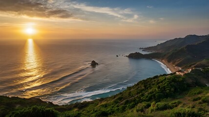 sunset on the beach