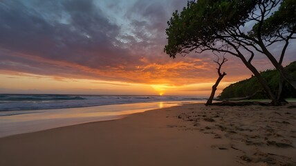 sunset on the beach