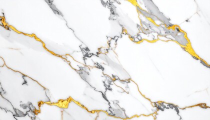 Obraz premium Luxurious White Marble Surface with Bright Golden Veins and Detailed Texture