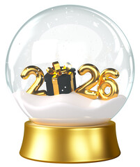 Snow globe with 2026 and gift