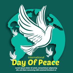 Flying White Dove Symbolizing Global Harmony and Freedom