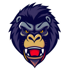 Obraz premium King Kong head, King Kong head logo, multi-colored to make it more visible and attractive, close-up, transparent background