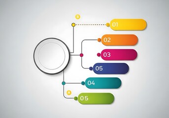 Colorful infographic diagram with numbered steps and connections