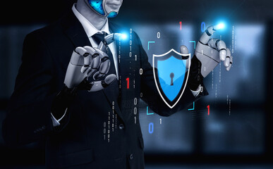 AI artificial intelligence strengthens cybersecurity with intelligent threat detection, virtual...