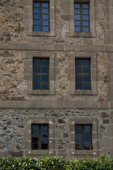 Monforte de Lemos Castle. Front view of the County Palace and the Benedictine Monastery.