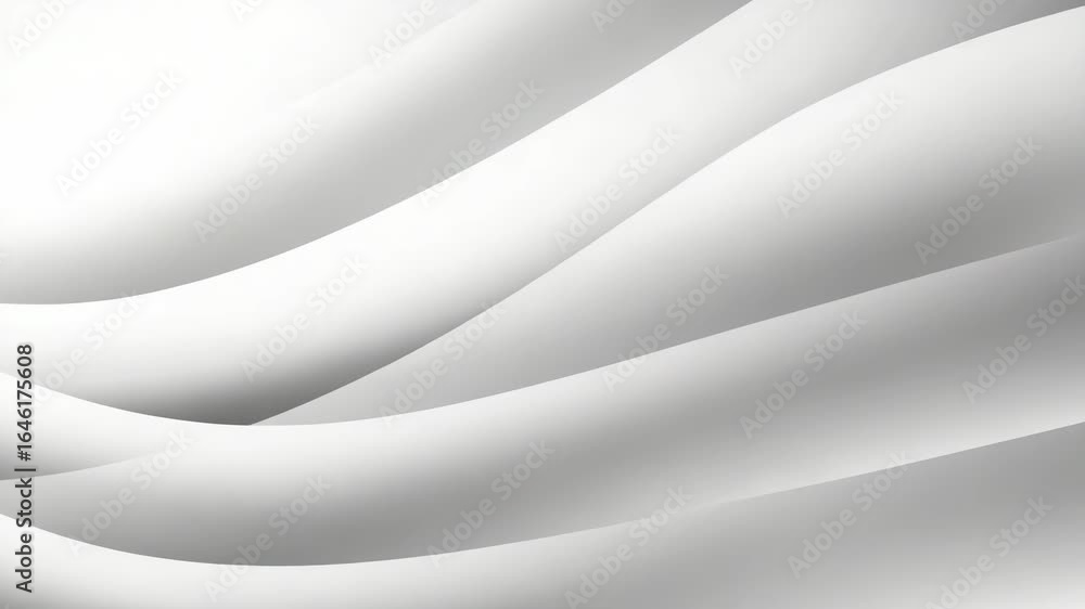 Poster an elegant abstract background featuring smooth, flowing white and gray waves that create a sense of