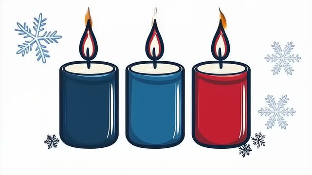 Three Lit Candles: A Festive Design for Holiday Celebrations and Winter Events