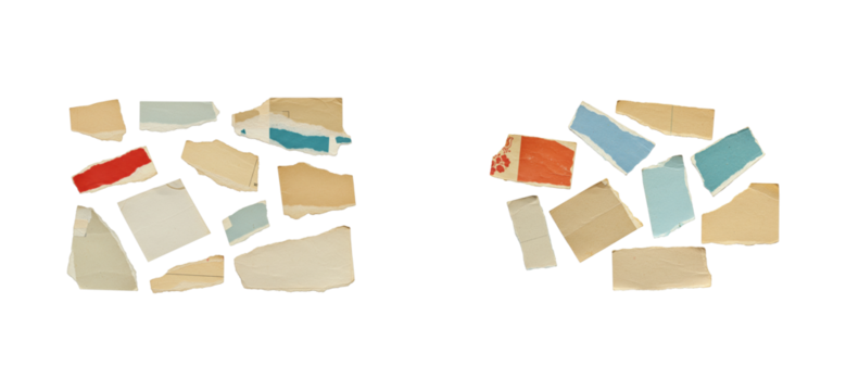 Colorful fragments of paint on canvas art studio visual art creative space texture exploration. Set cut out PNG