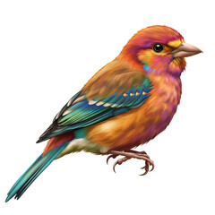 Colorful exotic bird with orange feathers tropical wildlife creature beauty