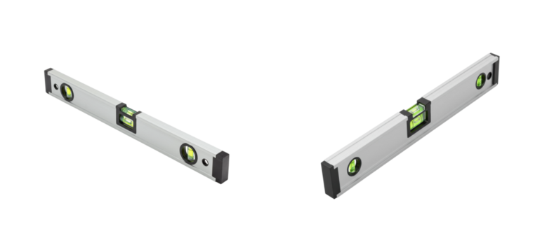 Measuring precision leveling tools in construction workshop setting product construction accuracy. Set cut out PNG