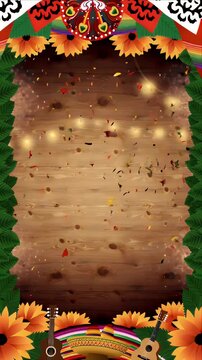 Colorful and festive animated background inspired by Mexican culture