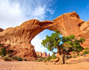 Dramatic archway in a desert landscape