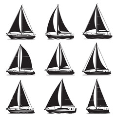 Seamless pattern with sailing boats vector