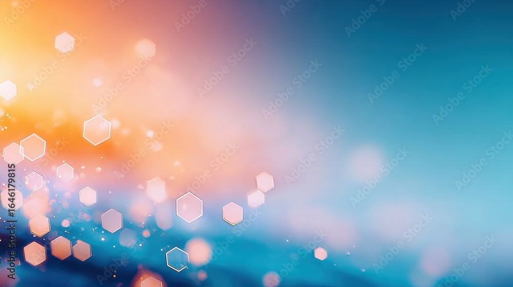 Aufkleber colorful abstract background with soft glowing hexagonal shapes and gradient