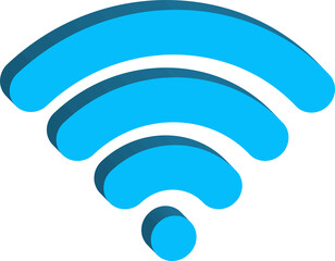 3D WiFi Signal Icon Isolated on Transparent Background