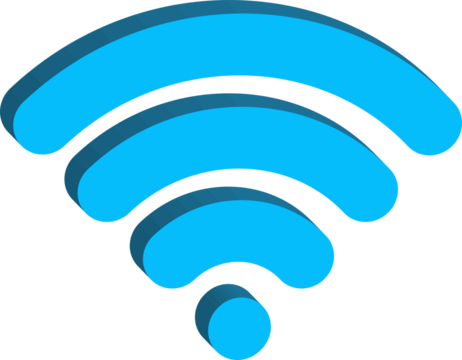 3D WiFi Signal Icon Isolated on Transparent Background