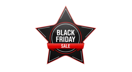 Black Friday star badge isolated on white background