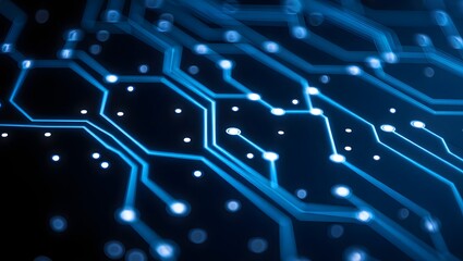 Obraz premium Abstract Blue PCB Design